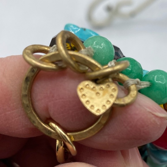 Stella And Dot Chunky Multi Strand Turquoise Multi Color Beaded Necklace Retired - Picture 8 of 9